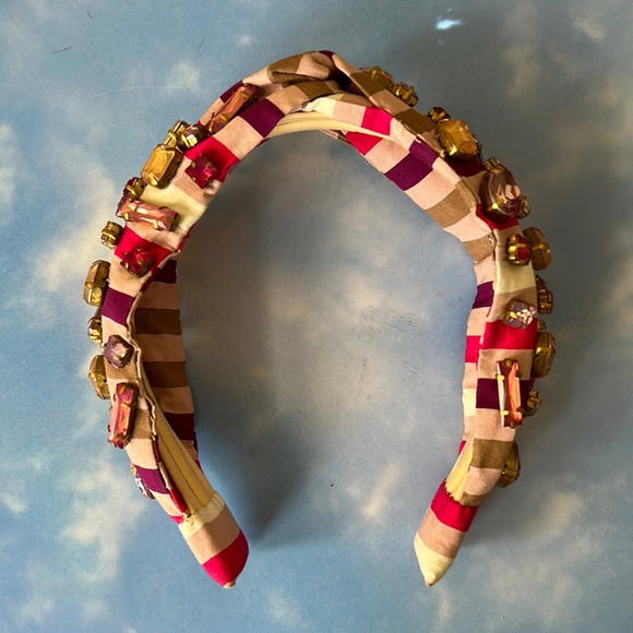 Autumn Adeigbo Pink Multi Beaded Headband with Crystals - Picture 2 of 9